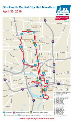 Cap City course map