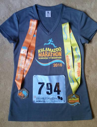 Kalamazoo Marathon Shirt and Medal