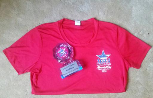 UACA 5 miler shirt and trophy