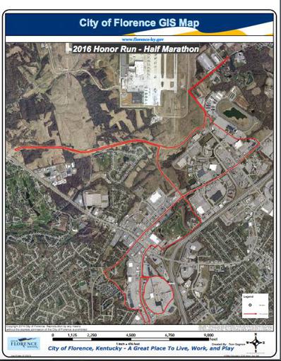 Honor Run Half Marathon Course Map 2017