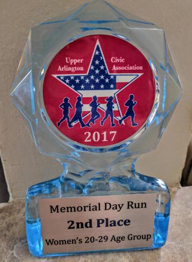 UACA 5 Miler F 20-29 2nd place award