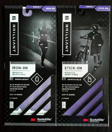 Brilliant Reflective Iron-On and Stick-On Strips in Packaging