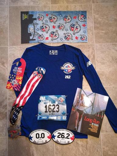 Detroit Marathon Swag (Shirt, Medal, Buff, Bib) 2017