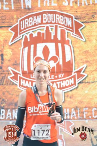 Urban Bourbon Half Marathon Finish Picture with Medal 2017