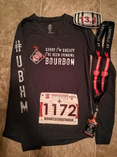 Urban Bourbon Half Marathon Shirt, Medal, Bib, Sticker 2017