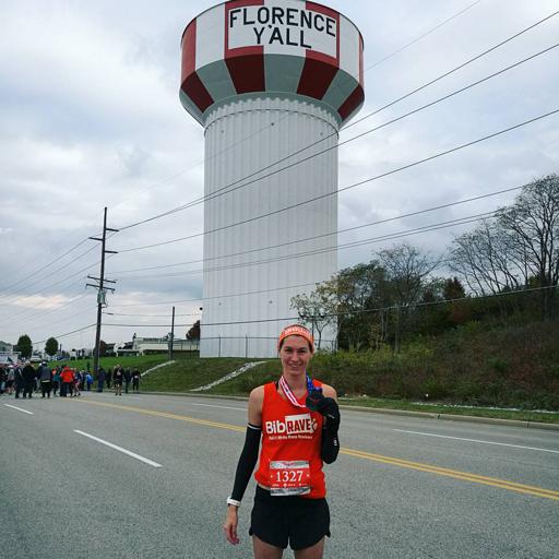 Honor Run Half Finisher Picture with Florence Y'All Watertower 2017