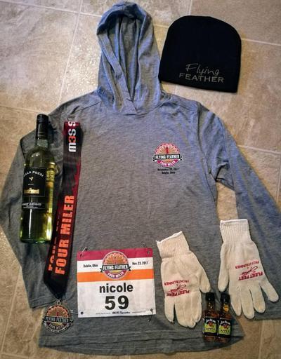 Flying Feather Race Shirt, Wine, Bib, Bourbon, Hat, and Gloves 2017