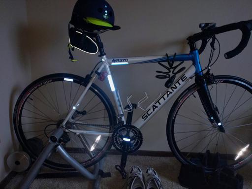 Brilliant Reflective Stick-on Strips Blue on Bike