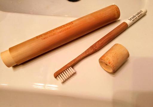 Brush Naked White Blanc with Plant-Based Bristles with Bamboo Toothbrush Case