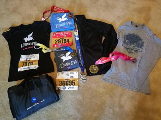 Flying Pig 4-Way Challenge (Marathon, 10k, and 5k) Race Gear 2018